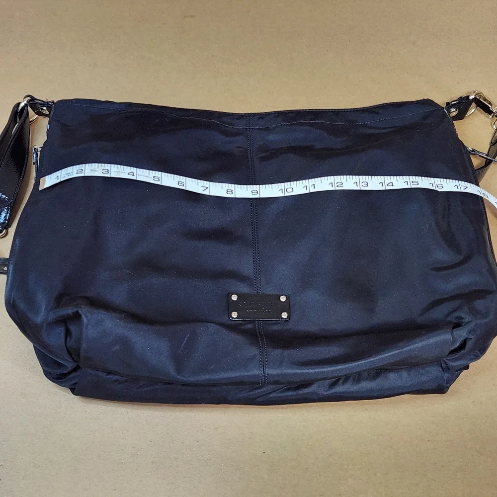 Kate Spade Diaper Bag Black With Black/ White Flower Lining W/Coin Purse